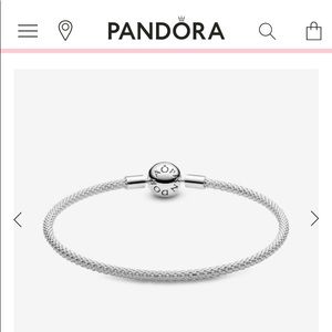 PANDORA 925 Silver mesh bangle Size MEDIUM 19.5cm
